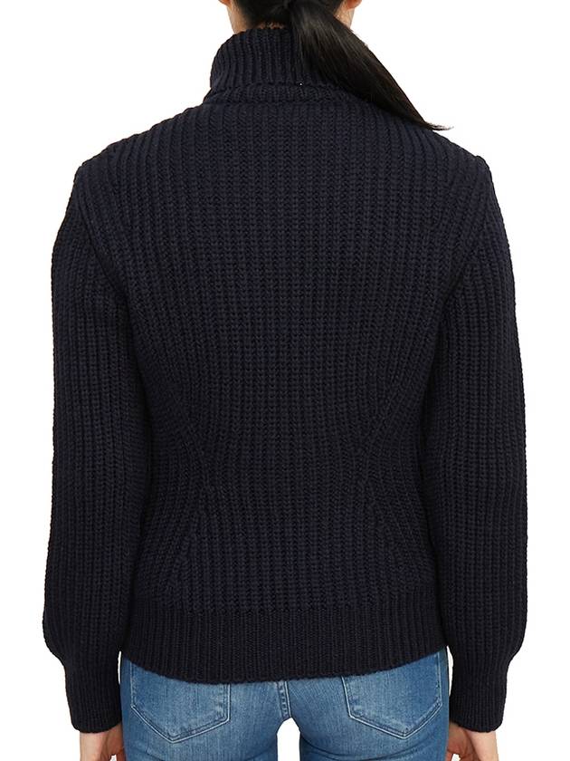 Padded Wool Cardigan Navy - MONCLER - BALAAN 6