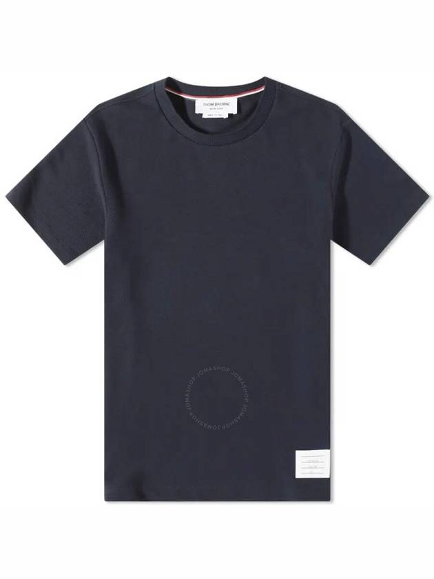 Classic Pique Rib Side Insert 4-Bar Short Sleeve T-Shirt Navy - THOM BROWNE - BALAAN 2