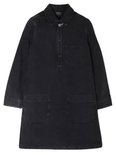 Women's Arelia Denim Short Dress Black - A.P.C. - BALAAN 2