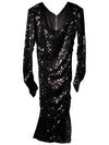 11th Anniversary Sequin Slim Fit Silk Shirring Dress F6V01T FLMOQ - DOLCE&GABBANA - BALAAN 1