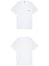 Pisato Logo Patch Pocket Round Short Sleeve T-Shirt White - STONE ISLAND - BALAAN.