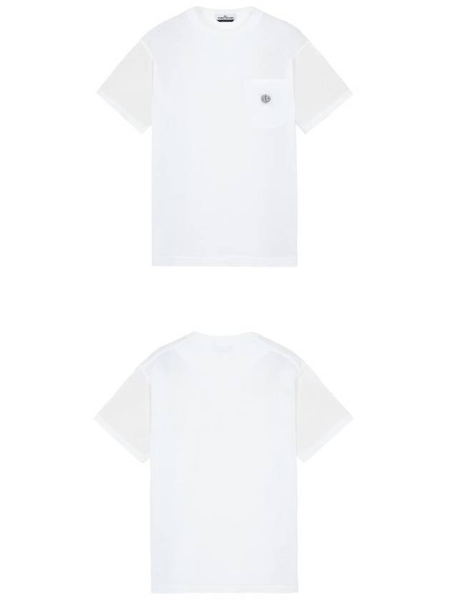 Wappen Logo Patch Pocket Short Sleeve T-Shirt White - STONE ISLAND - BALAAN 5