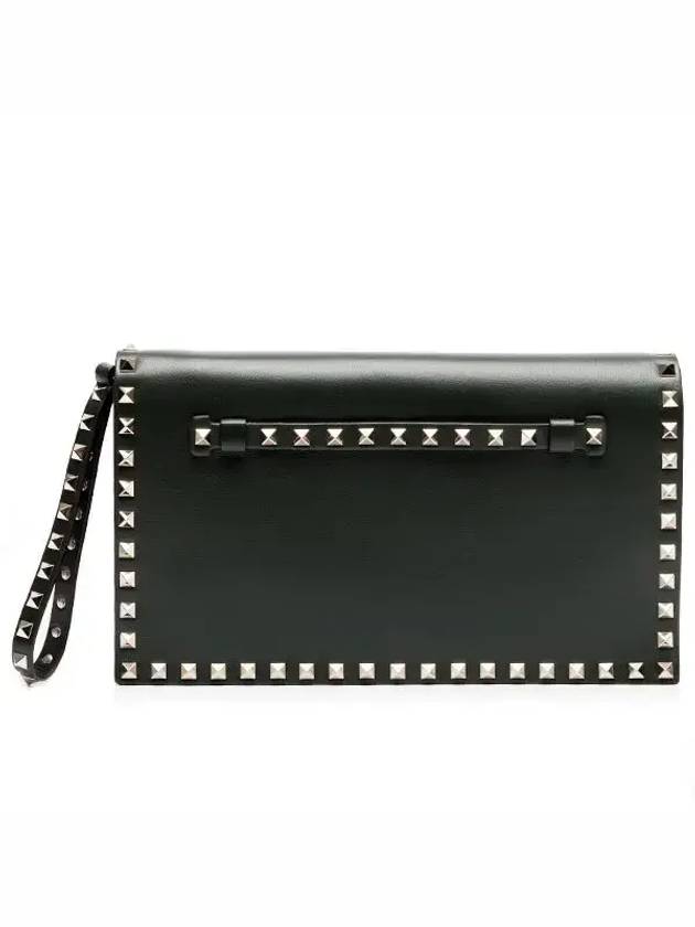 Rockstud Flap ClutchJW2B0399NBD P38 Dark Green - VALENTINO - BALAAN 1