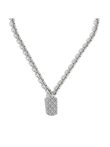 CD Diamond Plate Pendant Necklace Silver - DIOR - BALAAN 1