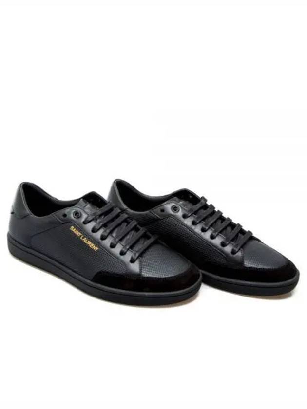 Court Classic Perforated Leather Low Top Sneakers Black - SAINT LAURENT - BALAAN 2