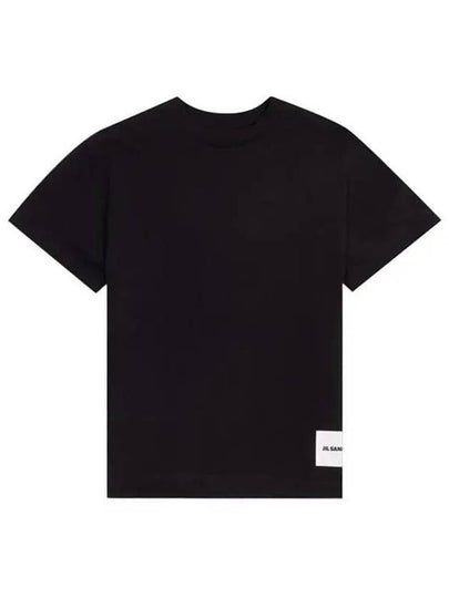 Logo Label Cotton 3 Pack Short Sleeve T-Shirt Black - JIL SANDER - BALAAN 2