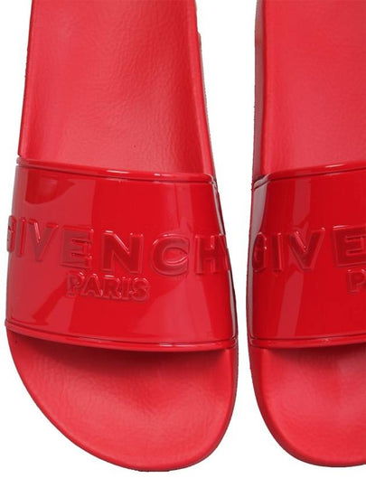 embossed logo rubber slide slippers red - GIVENCHY - BALAAN 2