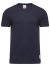 Men's Center Back Striped Short Sleeve T-Shirt Navy - THOM BROWNE - BALAAN 2