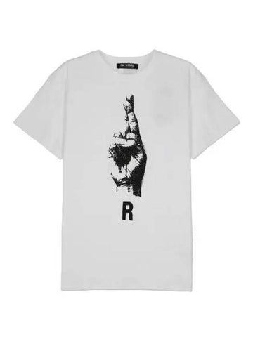 hand sign short sleeve t shirt white - RAF SIMONS - BALAAN 1