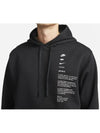 Hooded Sweatshirt DQ5153 010 Black MENS L Asian Fit - NIKE - BALAAN 3