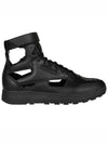 Classic Cut Out Leather Tabi High Top Sneakers Black - MAISON MARGIELA - BALAAN.