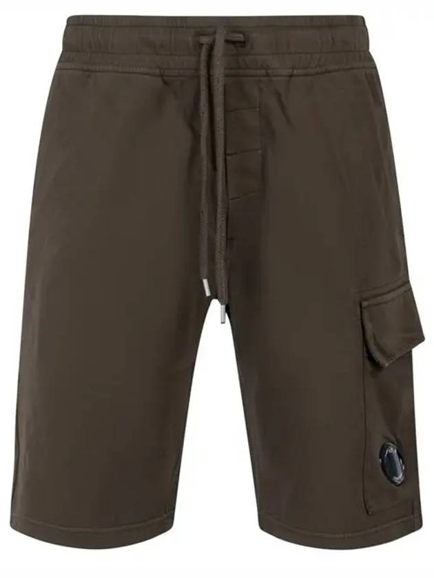 Men's Lens Patch Cargo Shorts Ivy Green - CP COMPANY - BALAAN.