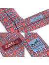 929 HA 100 Silk Red Blue Pattern Tie - HERMES - BALAAN 7