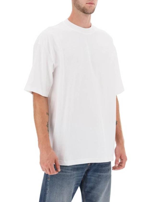 Maxi Oval D Embroidery Short Sleeve T-Shirt White - DIESEL - BALAAN 3