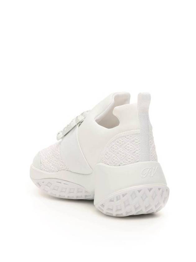 Viv Run Strass Buckle Low Top Sneakers White - ROGER VIVIER - BALAAN 4