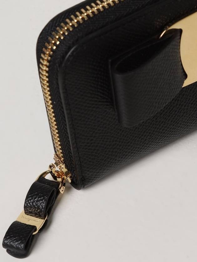 Vara Bow Zipper Card Wallet Black - SALVATORE FERRAGAMO - BALAAN 4