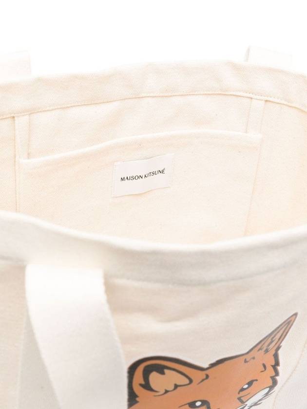 Fox Head Print Tote Bag Ecru - MAISON KITSUNE - BALAAN 7