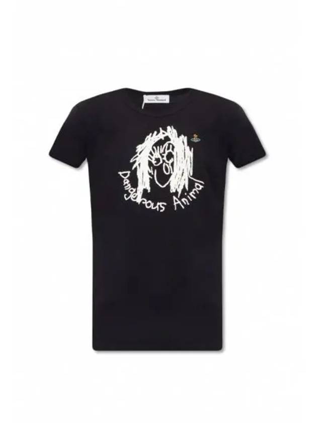 Animal Print Short Sleeve T-Shirt Black - VIVIENNE WESTWOOD - BALAAN 2