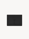 Monogram Caviar Leather Card Wallet Black - SAINT LAURENT - BALAAN 2