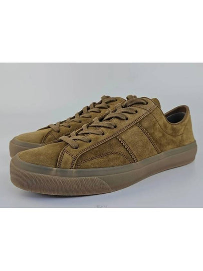 Cambridge Suede Lace-Up Low Top Sneakers Camel - TOM FORD - BALAAN 2