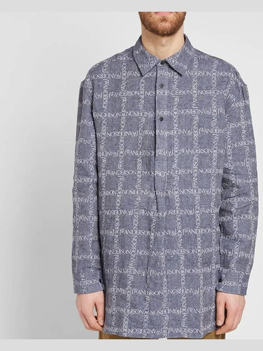 J.W ANDERSONLOGO GRID TUNIC LINEN SHIRT - JW ANDERSON - BALAAN 2