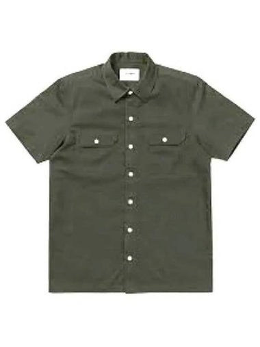 Howlin Short Sleeve Shirt MINDSAFARIGREENISHSEERSUCKER Green - HOWLIN' - BALAAN 1