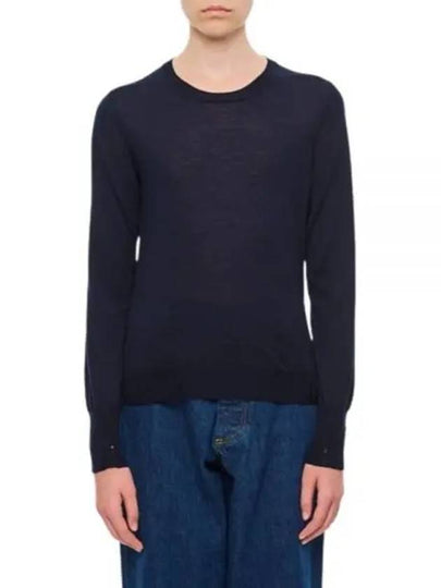 Round Neck Wool Knit Top Navy - GOLDEN GOOSE - BALAAN 2