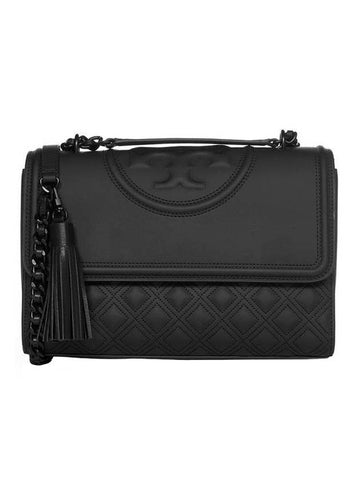 Fleming Matte Convertible Shoulder Bag Black - TORY BURCH - BALAAN 1