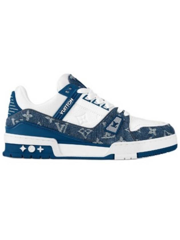 LV Trainer Leather Low Top Sneakers Light Blue - LOUIS VUITTON - BALAAN 3