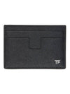 Money Clip Calfskin Card Wallet Black - TOM FORD - BALAAN 1