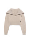 La maille Risoul Double Collar Knit Top Beige - JACQUEMUS - BALAAN 1