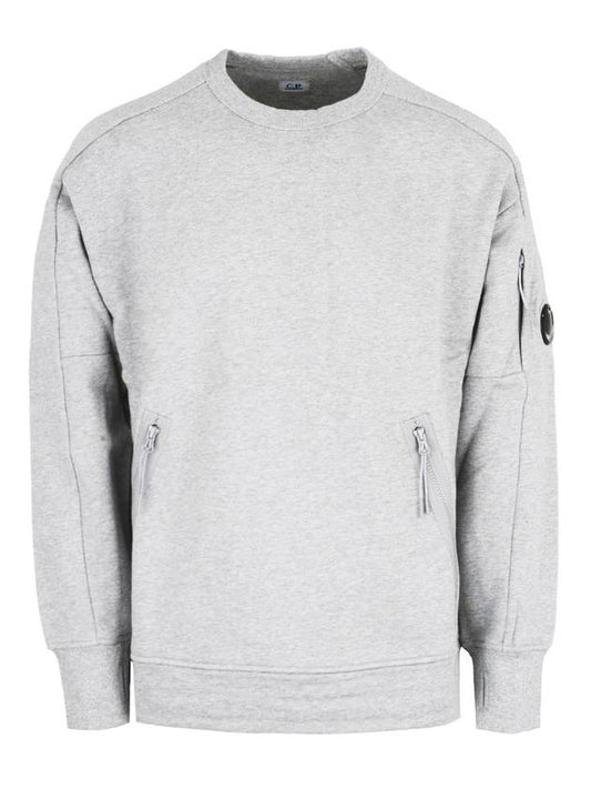 Men's Diagonal Lens Wappen Crew Neck Sweatshirt Grey - CP COMPANY - BALAAN 1