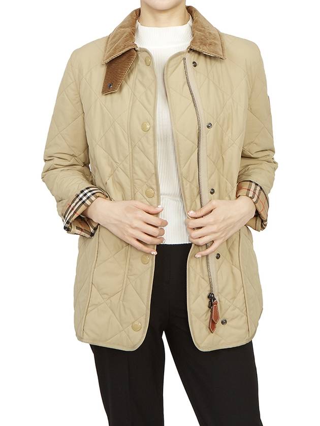 Diamond Quilted Thermoregulated Barn Jacket Honey - BURBERRY - BALAAN 10