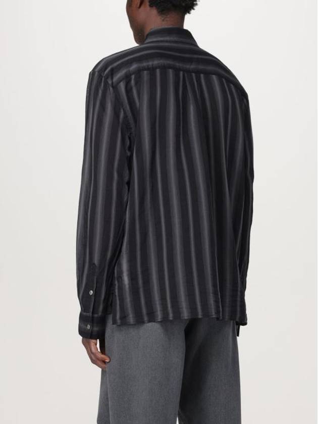 Adorn Stripe Sheer Cotton Silk Long Sleeve Shirt Black - OUR LEGACY - BALAAN 4