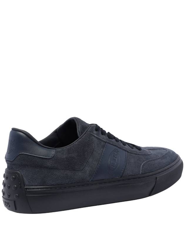 Embossing Logo Suede Low Top Sneakers Navy - TOD'S - BALAAN 4