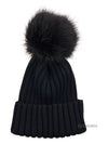 Pom-Pom Detail Wool Beanie Black - MONCLER - BALAAN 3