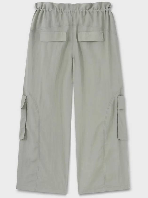 Silk Gloss Big Pocket String Wide Pants Dusty Mint - NOIRER FOR WOMEN - BALAAN 9