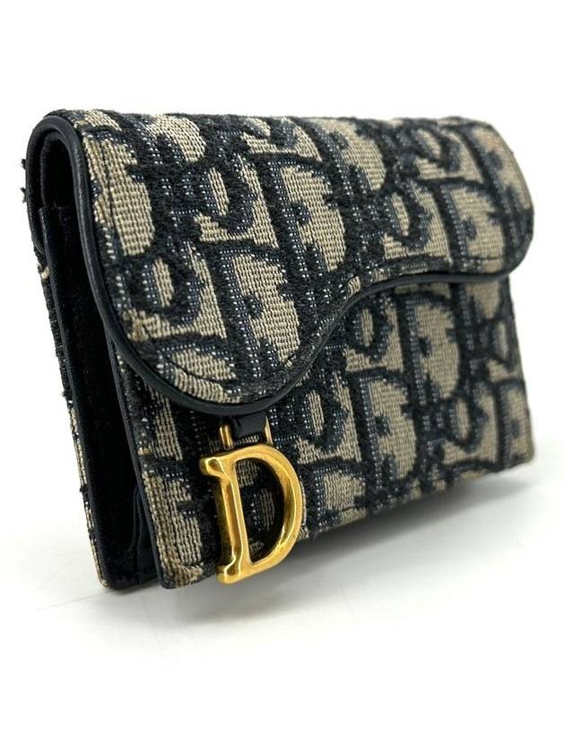 Christian Oblique Saddle Card Wallet - DIOR - BALAAN 4