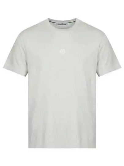 Embroidered Logo Short Sleeve T-Shirt Pearly Grey - STONE ISLAND - BALAAN 2