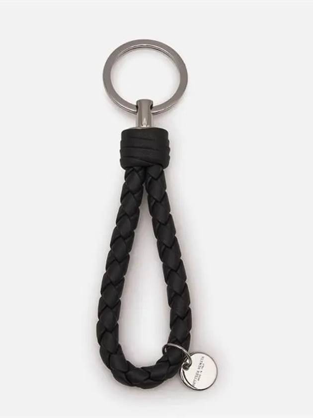 Intrecciato Leather Key Holder Black - BOTTEGA VENETA - BALAAN 4