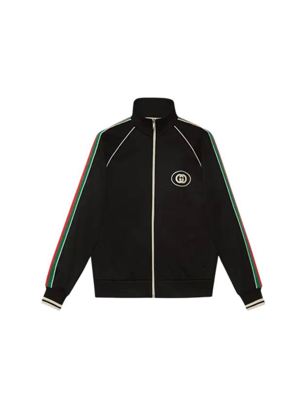 Interlocking G Technical Jersey Zip-up Jacket Black - GUCCI - BALAAN 2