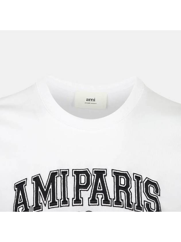 Varsity Logo Short Sleeve T-Shirt White - AMI - BALAAN 4