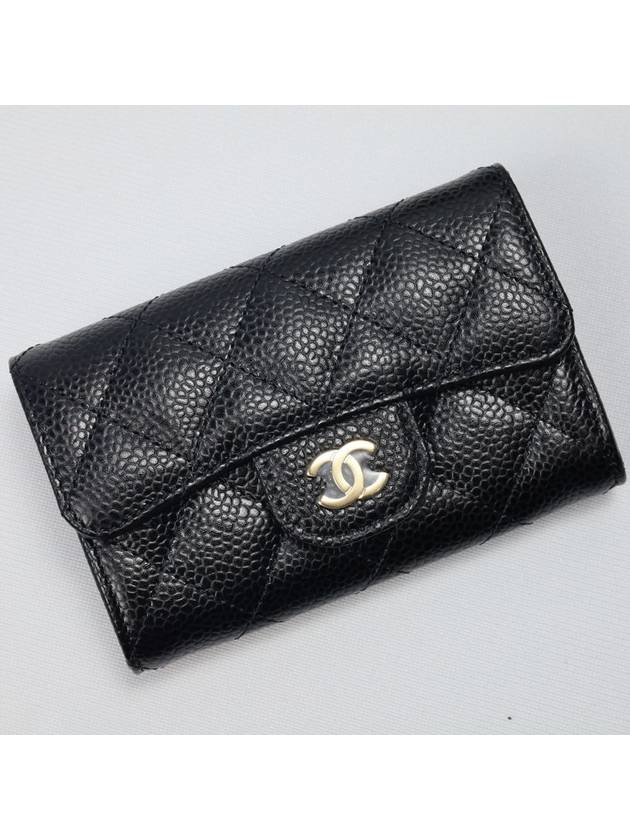 Classic Grained Calfskin Card Wallet Black - CHANEL - BALAAN 3