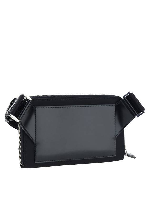 Triangle Logo Brushed Leather Shoulder Bag Black - PRADA - BALAAN 3