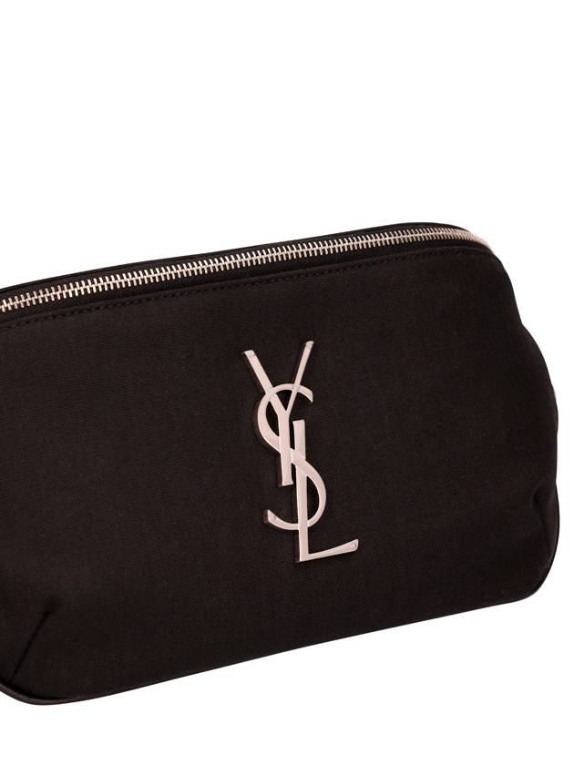 Cassandre Classic Canvas Leather Belt Bag Black - SAINT LAURENT - BALAAN 4