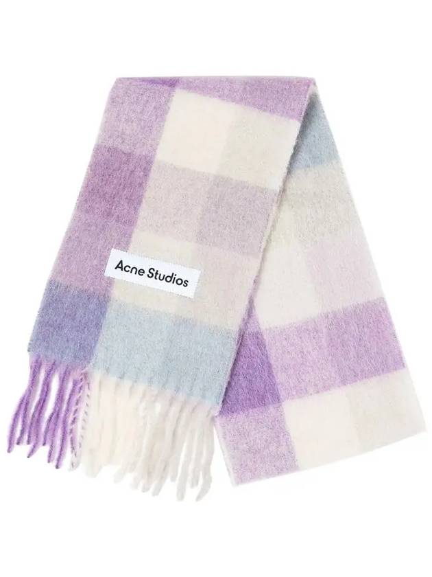 Check Mohair Muffler Lilac - ACNE STUDIOS - BALAAN 2