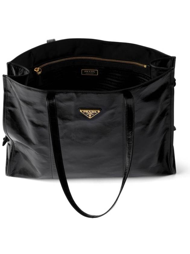 Large Leather Tote Bag Black - PRADA - BALAAN 3