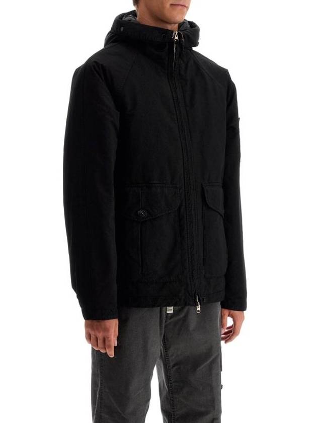 Logo David TC Down Hooded Jacket Black - STONE ISLAND - BALAAN 3