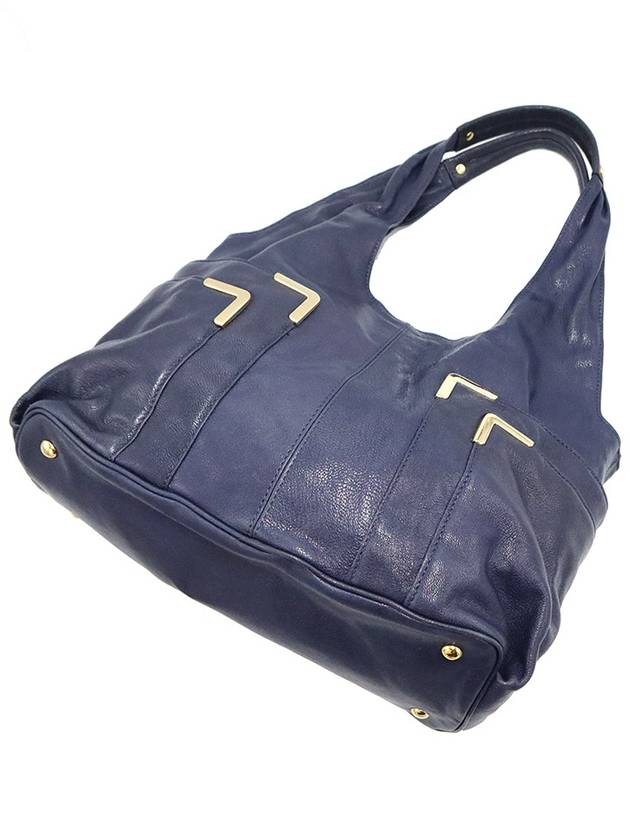 Michael Kors 30H91BRT3L Navy Saffiano Gold Shoulder Bag - MICHAEL KORS - BALAAN 7