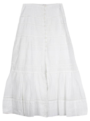 Isabel Marant GIHANE Gian Long Skirt JU0214FA B3J06E 20WH WHITE IMA253wh - ISABEL MARANT - BALAAN 1